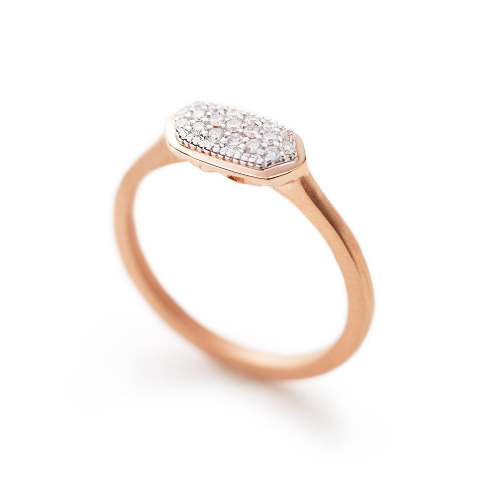Kendra Scott's Stunning 14k Rose Gold Isa Ring with Pave White Diamonds