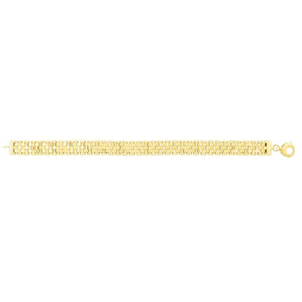 14k Yellow Gold Luxury Faceted Panther Link Chain Bracelet for Stylish Accessories