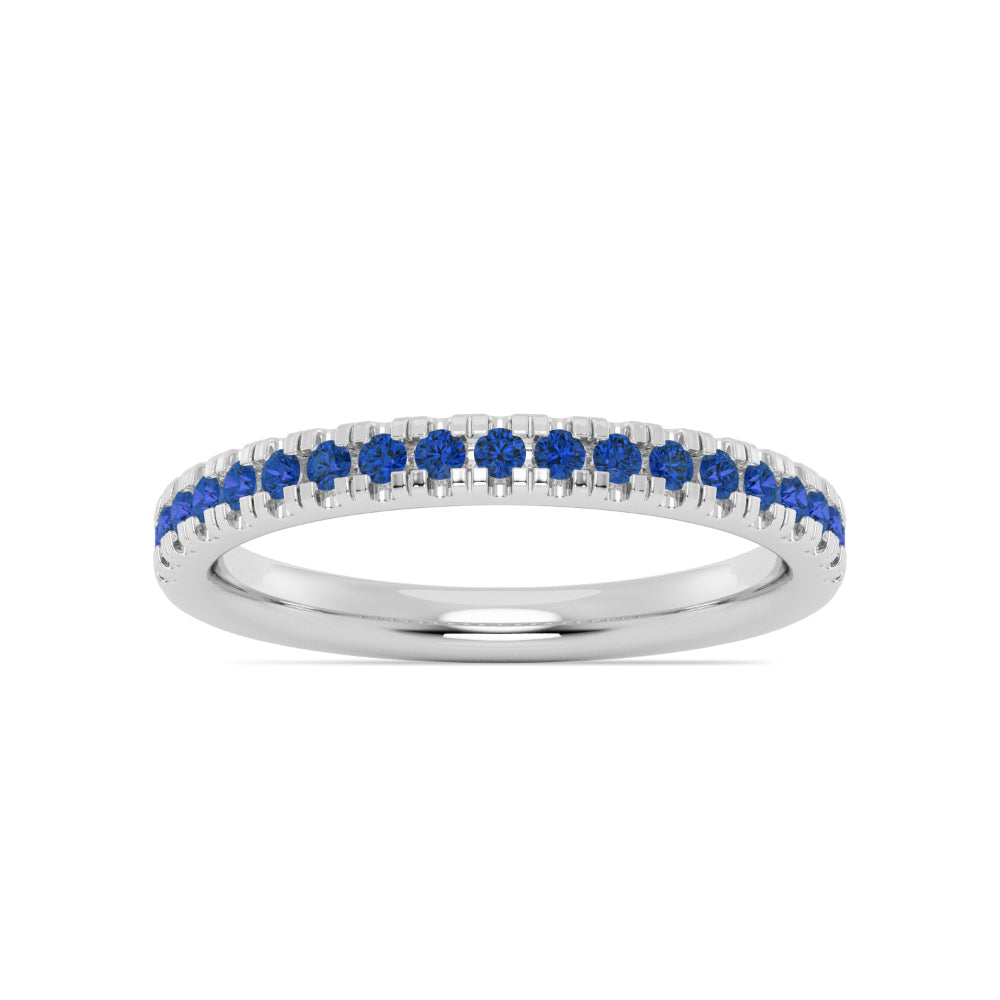 Stackable Pavé Blue Sapphire Ring for Jewelry Lovers by Smyth Jewelers