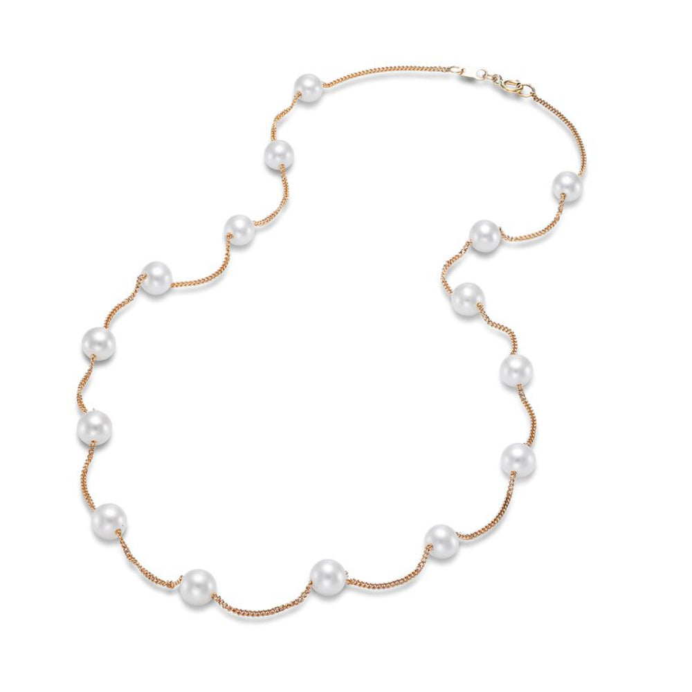 14k Gold-plated Freshwater Pearl Tin Cup Style Women's Necklace