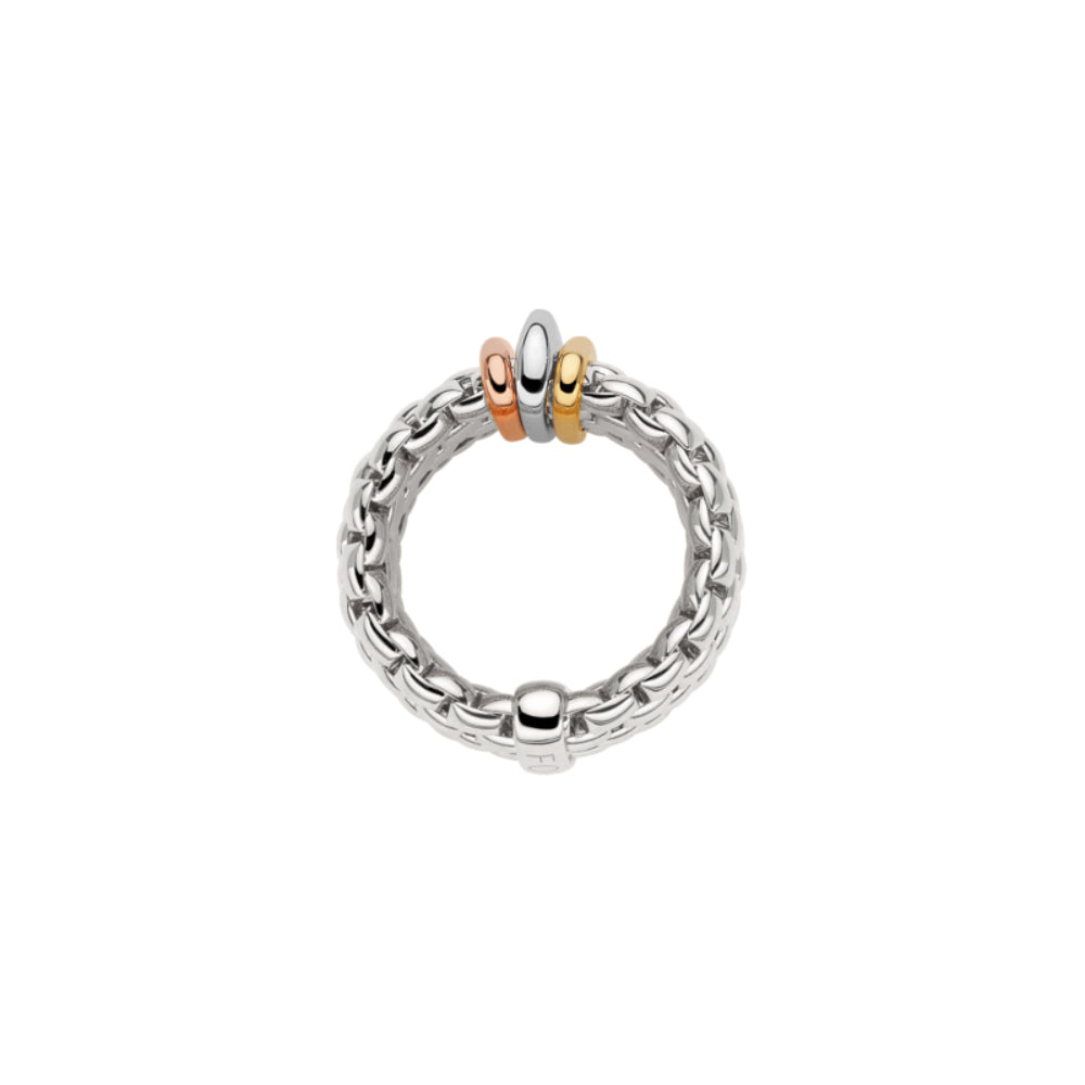 Fope 18k Gold Flexible Panorama Tri - Tone Flex'It Ring for Women