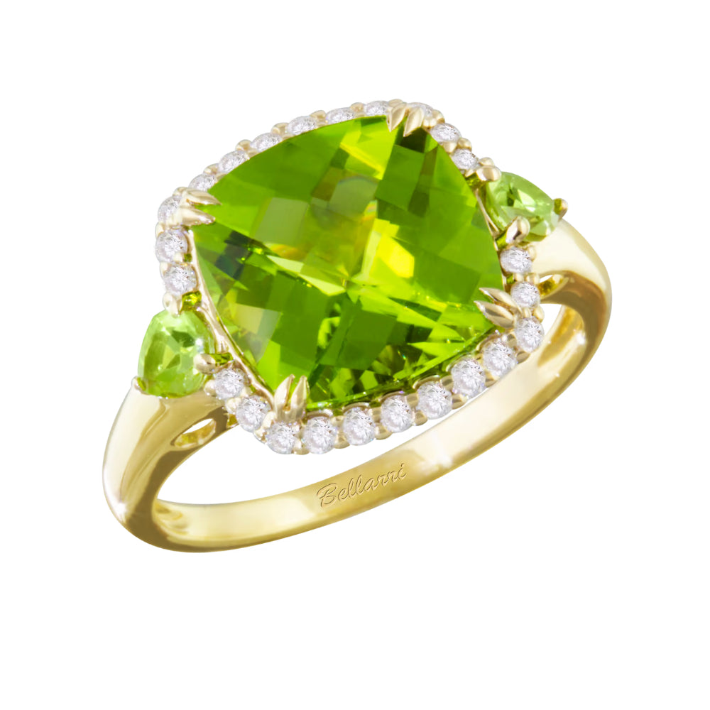 Bellarri's Timeless Forever Young 14k Gold Peridot Engagement Ring