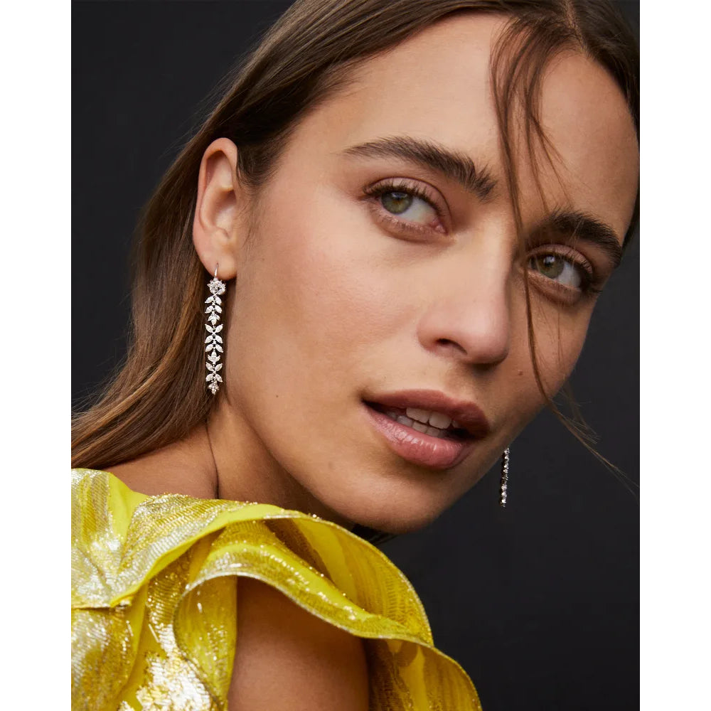 Gorgeous Gold Pink Crystal Linear Earrings by Kendra Scott Rosalie