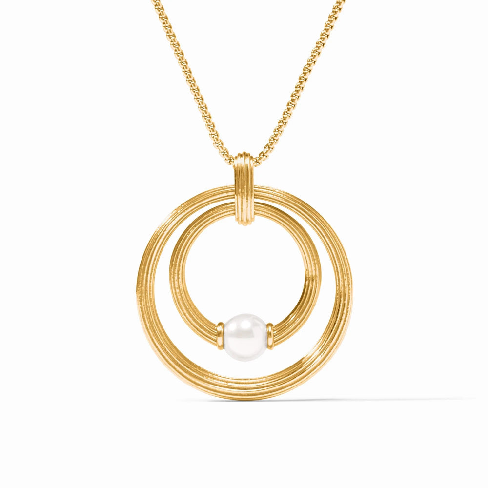 Exquisite Julie Vos 24K Gold Plated Hydra Pendant Necklace with Shell Pearl