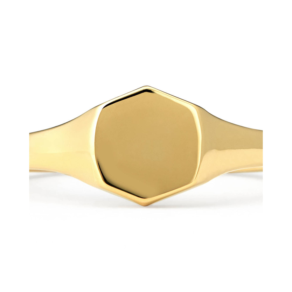 Exquisite Kendra Scott Davis Signet Ring Crafted in 18k Gold Vermeil for Timeless Elegance