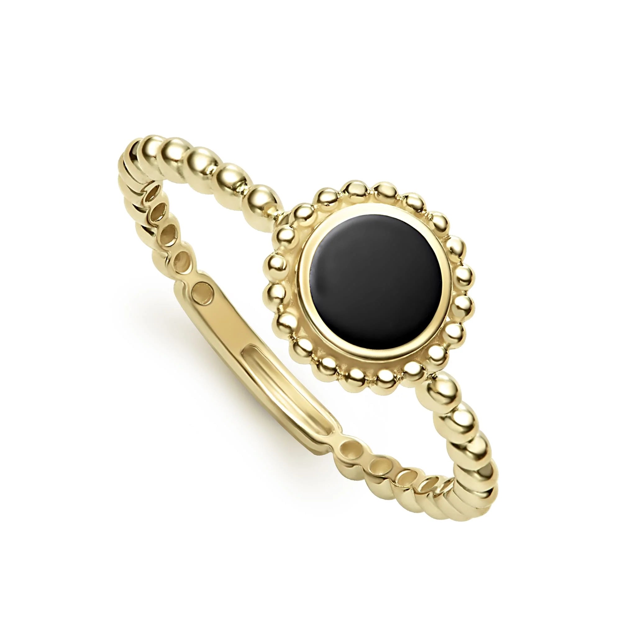 18-Year Coveted Onyx 9mm Round Stackable Ring in Size 7