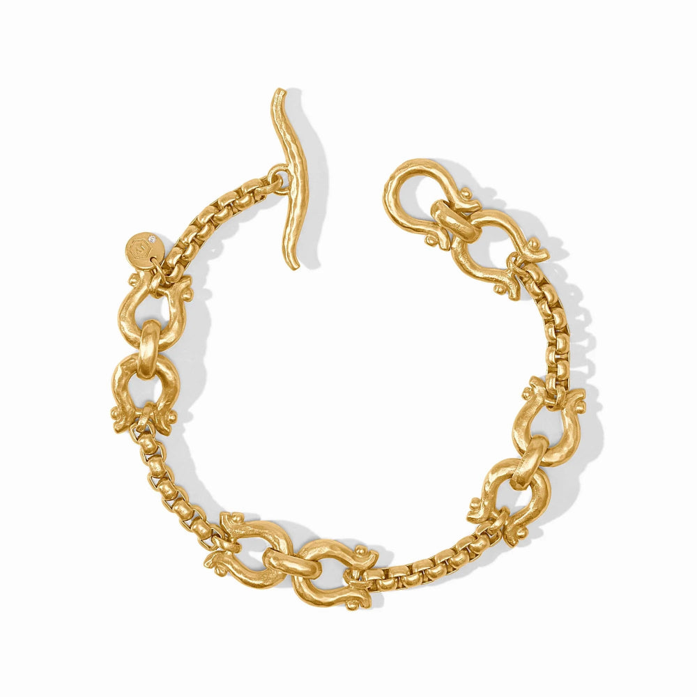 Julie Vos Adjustable 24K Gold Plated Saratoga Demi Link Bracelet