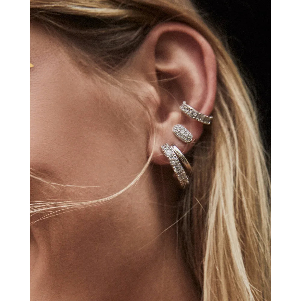 Kendra Scott Grayson White Crystal Stud Earrings with a Gorgeous Rose Gold Finish - Ideal Jewelry Accessories