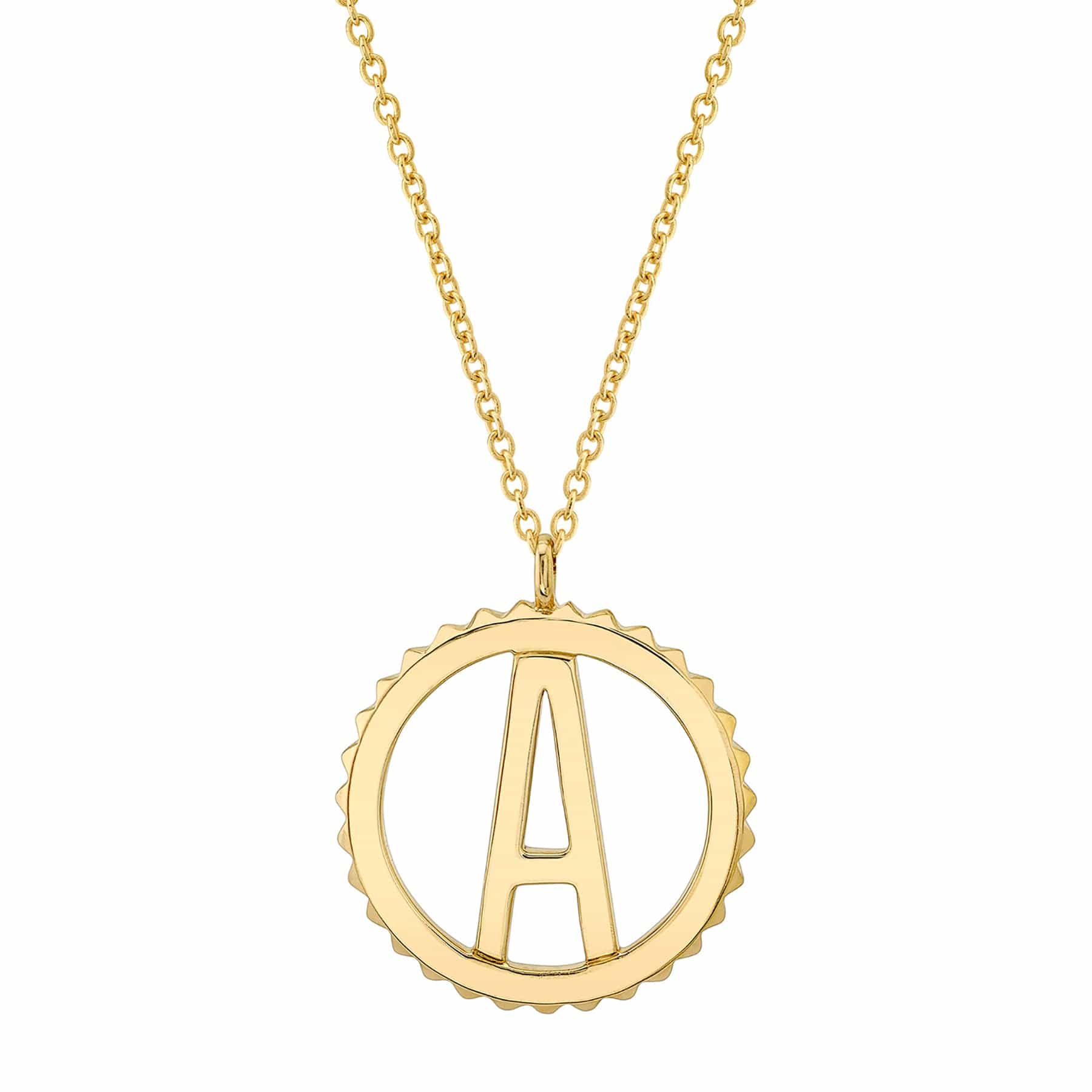 Stylish Michael M 14Y Tetra A Initial Medallion Pendant