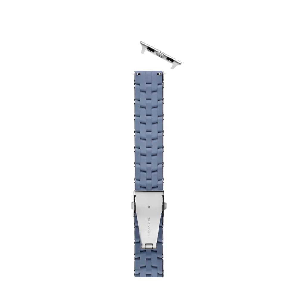 Michele Dusk Blue Silicone Replacement Band for Apple Watch® Series 1 - 9 and Apple Watch® Ultra 1 - 2, Also Compatible with 20mm Samsung Galaxy Watch®