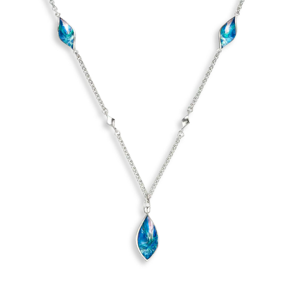 Nicole Barr Blue Aurora Marquise Twisted Adjustable Necklace