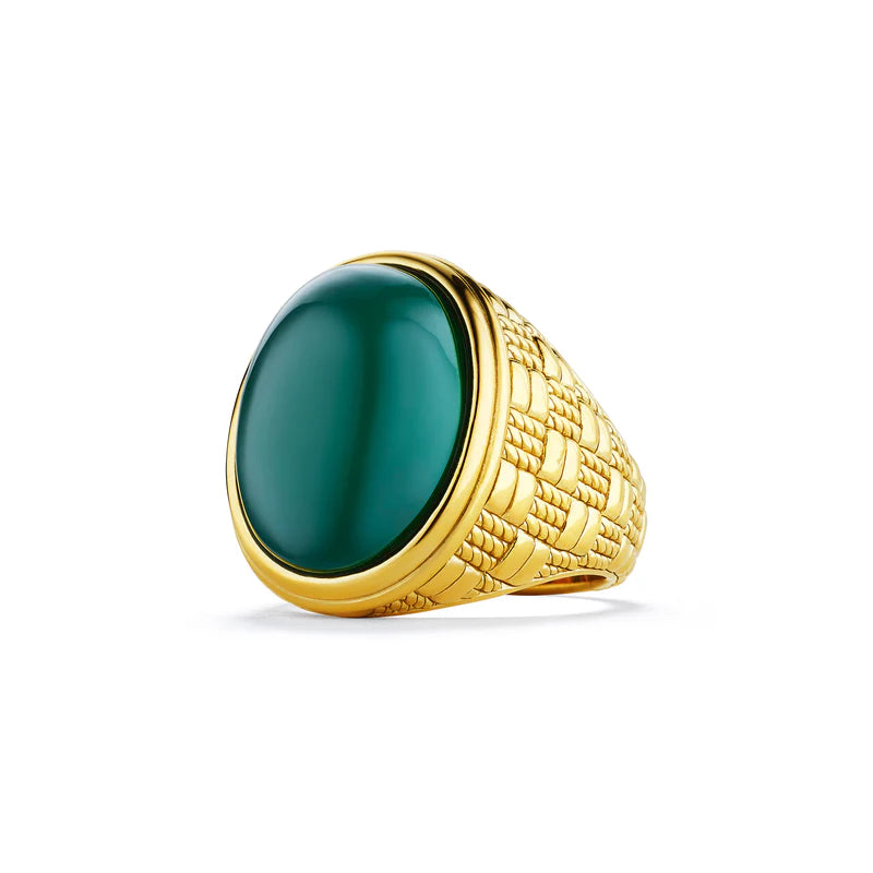 Judith Ripka Ocean Reef Green Calcedony Cabochon Women's Ring for Fashion Lovers