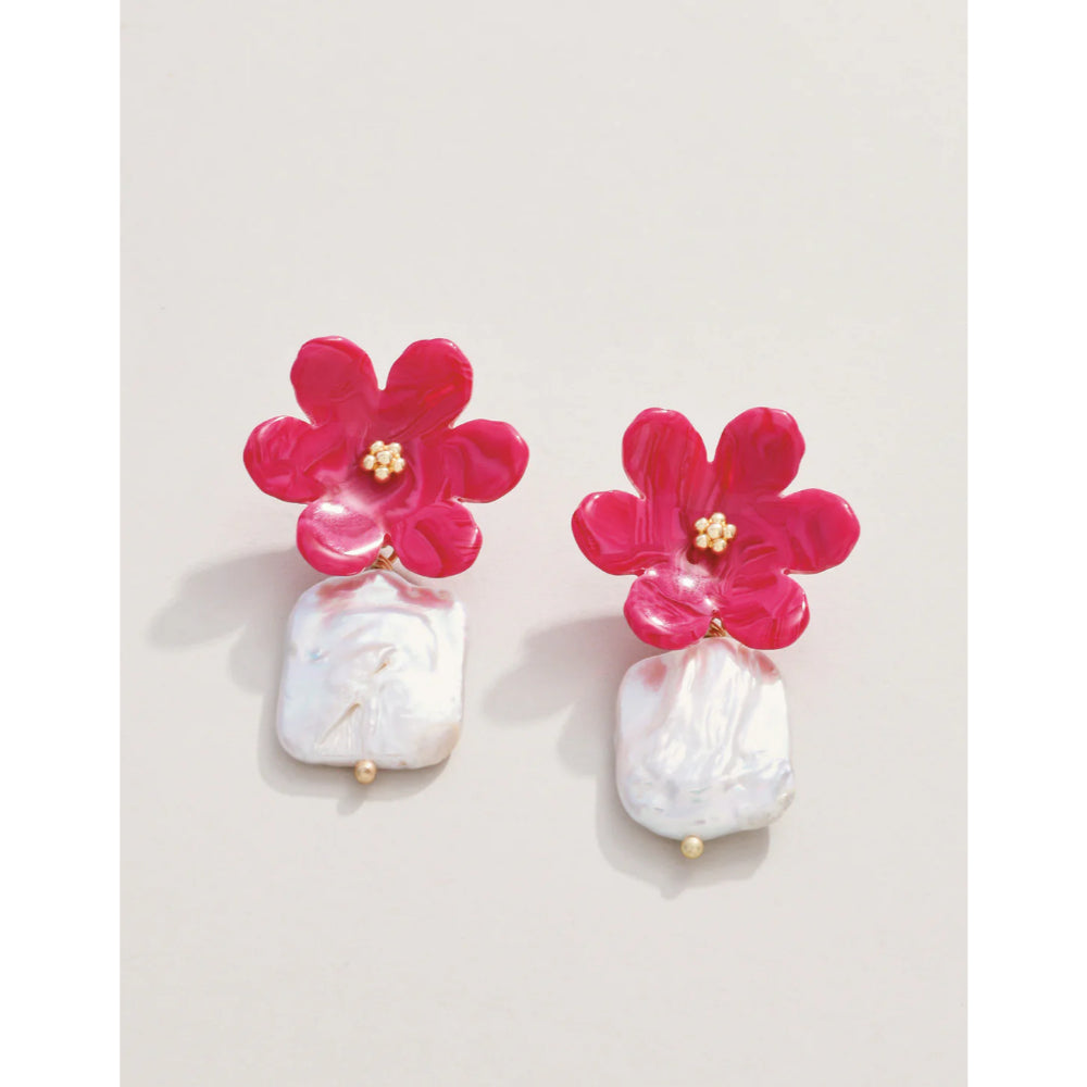 Exquisite Spartina Blooming Pearl Dangle Earrings for Women