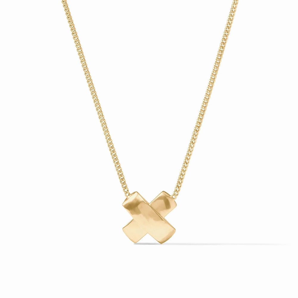 Julie Vos Catalina Exquisite Delicate X - Shaped Gold - Plated Necklace
