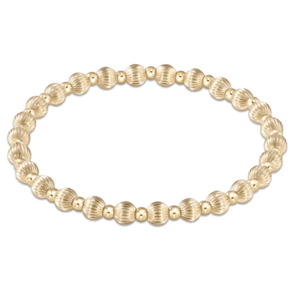 Enchanting 7.25-Inch Extendable Dignity and Grateful Pattern 5mm Bead Bracelet for Women