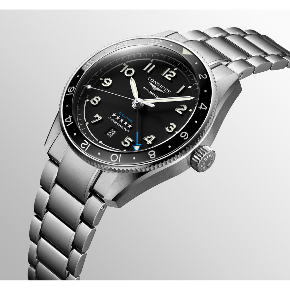 Longines Automatic Spirit Zulu Time Watch with 42mm Case