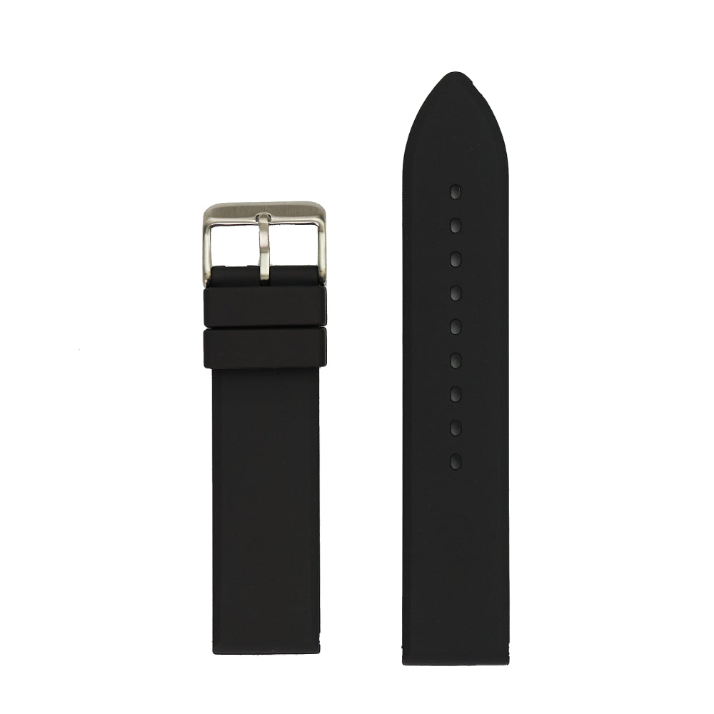 Black Men's Wristwatch Band Crafted from Polyurethane Material