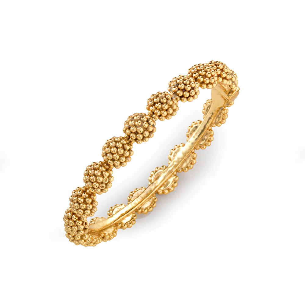 Gold-plated Capucine De Wulf Berry Eternity Hinged Bangle in S/M Size