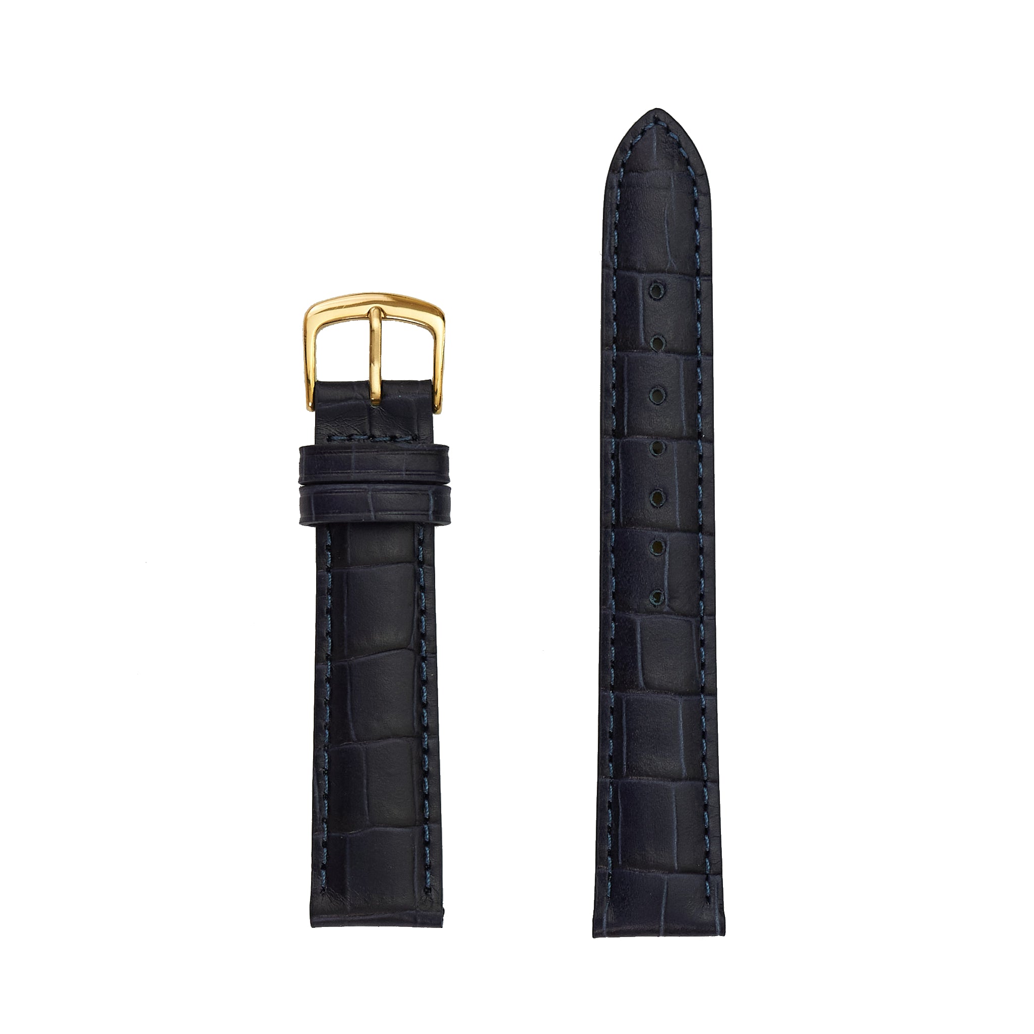 Men's Luxury Blue Genuine Alligator Grain Leather Watch Strap for Fashionable Timepieces