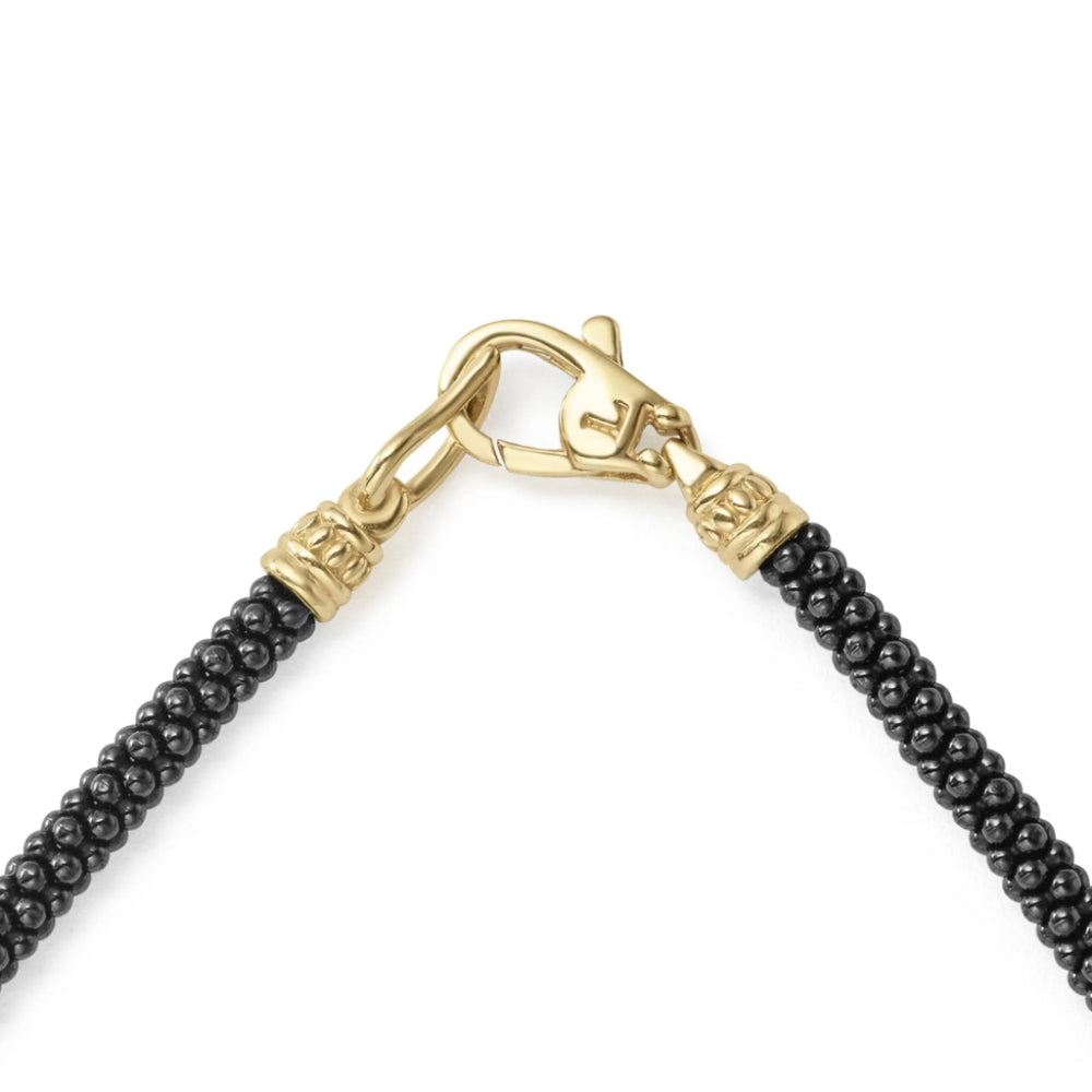 Lagos 18k Gold Five-Station Thin 3mm Ceramic Bracelet for Women