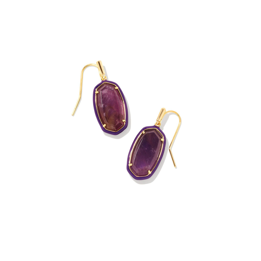 Gorgeous Kendra Scott Dani Gold-Framed Enamel Drop Earrings for Women