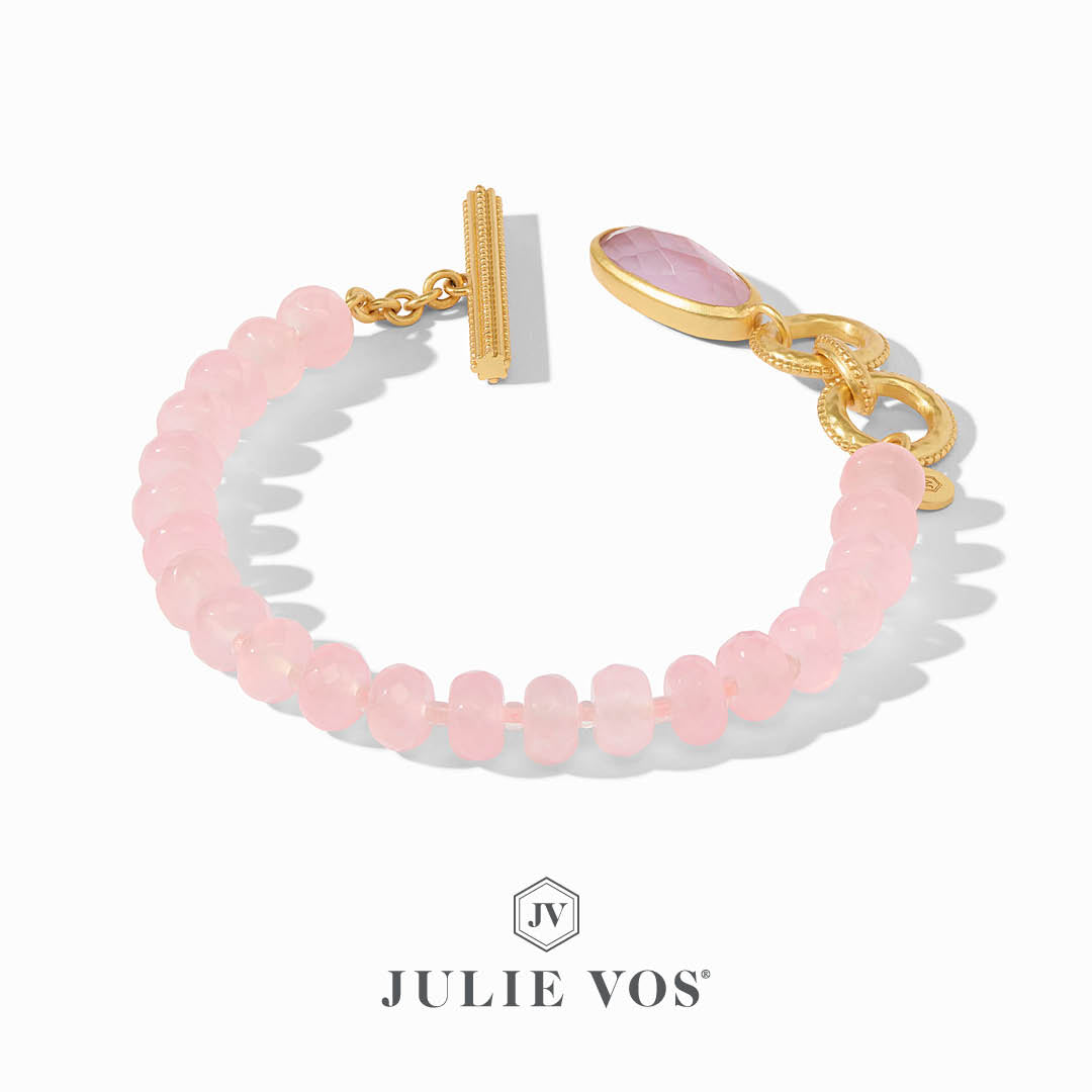 Julie Vos Faceted Pink Quartz Breast Cancer Awareness Bracelet