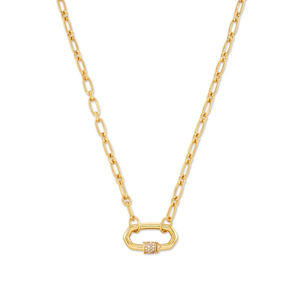 Kendra Scott 18k Gold Vermeil Linked Chain Necklace with White Sapphire - Bristol Style