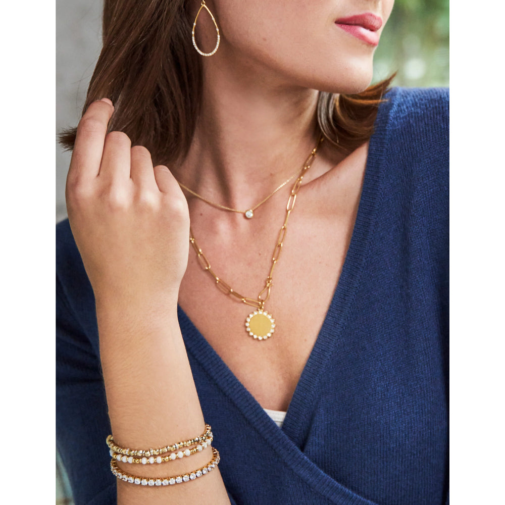 Spartina Little Lighthouse-style Cubic Zirconia Gold-plated Necklace for Women's Daily Wear