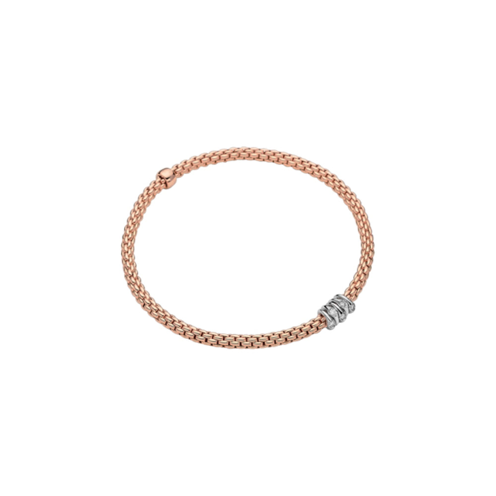 Fope 18k Gold Prima Flex'it Diamond-Embedded Bracelet, a Luxurious Jewelry Piece