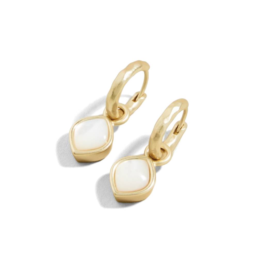 Stylish Spartina Maera Mother-of-Pearl Drop Hoop Earrings for Everyday Wear