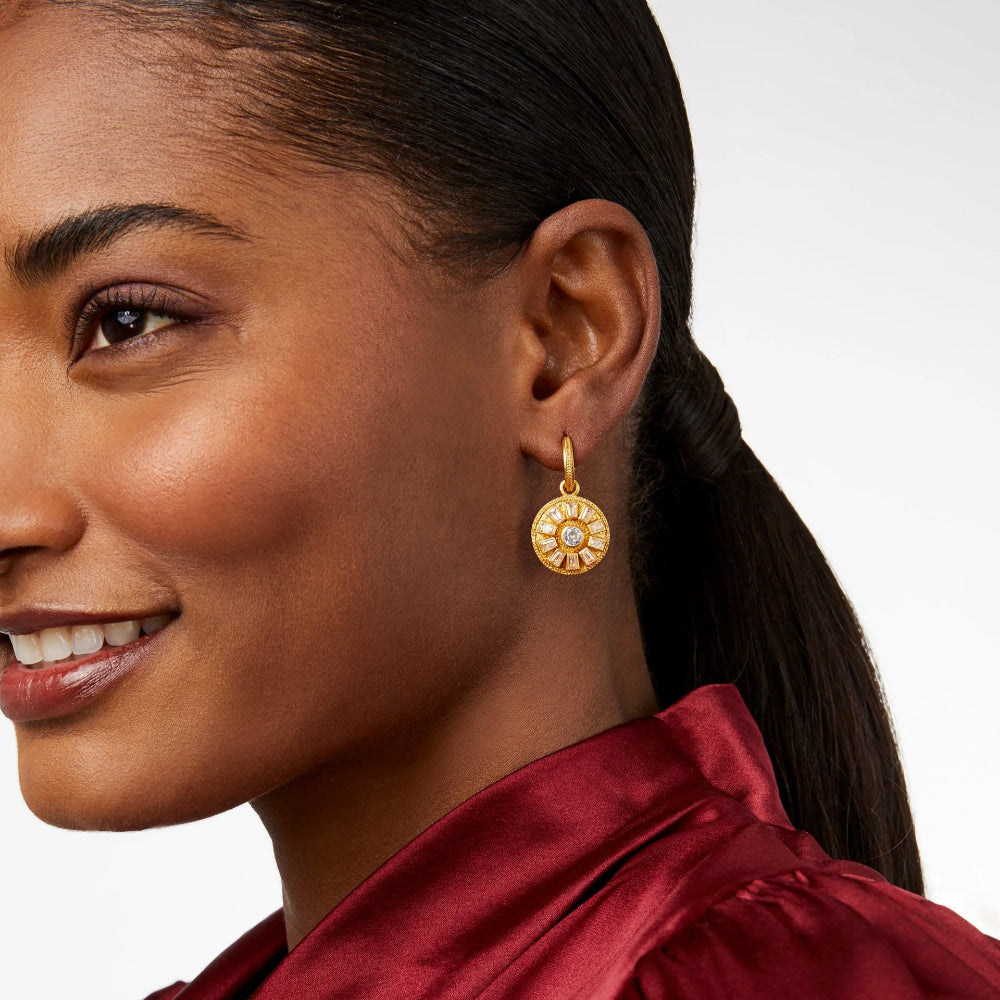 Julie Vos Glittering Aurora Hoop and Charm Earrings for Women