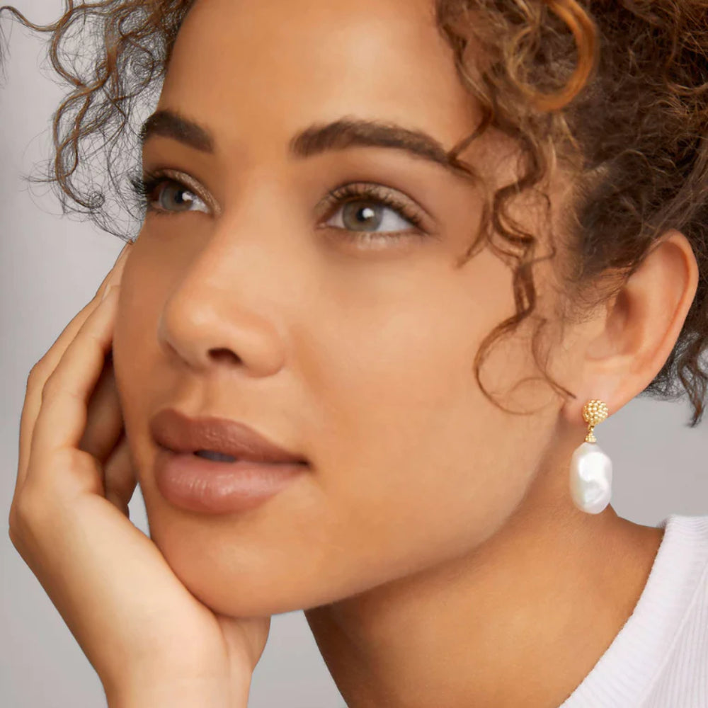 Lagos Luna Baroque Pearl Drop Earrings - 18K Gold Cultured Freshwater Pearl Earrings for Women