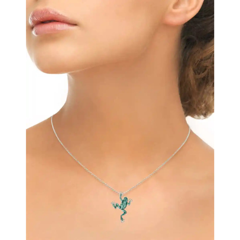 Nicole Barr Green Frog-themed Fashion Necklace for Women