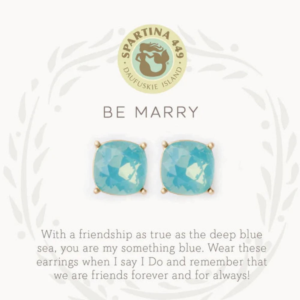 Spartina Sea La Vie Sparkling Sea Glass Stud Earrings in 18kt Matte Gold Plating