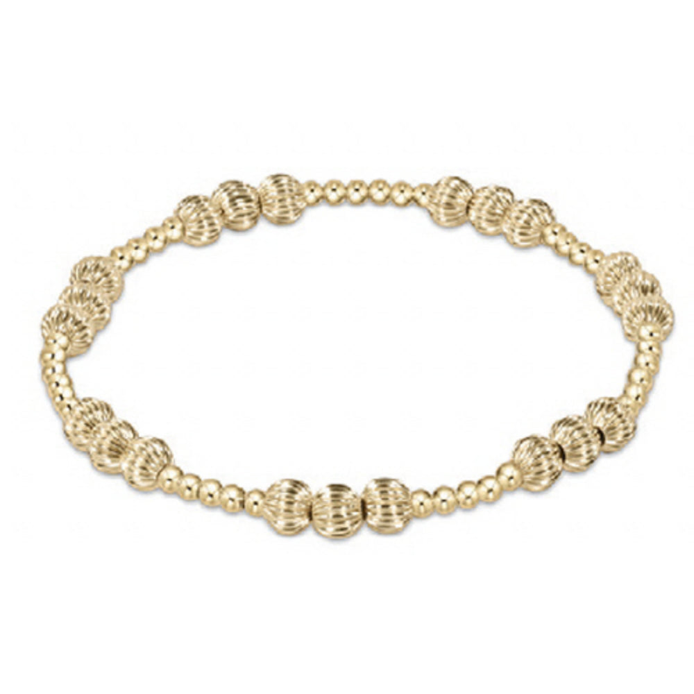 enewton 6.25-inch Gold 5mm Dignity Joy Pattern Beaded Bracelet - A Retired Jewelry Piece