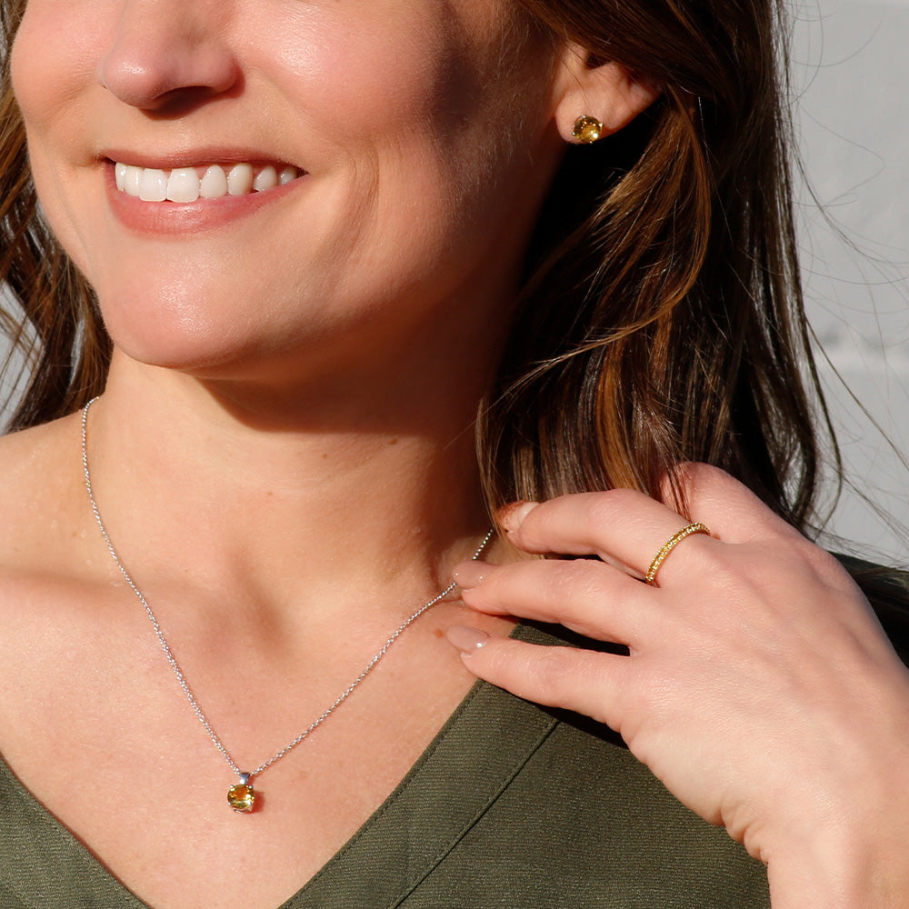 Smyth Jewelers 14k Gold Citrine Gemstone Pendant Necklace for Women's Jewelry