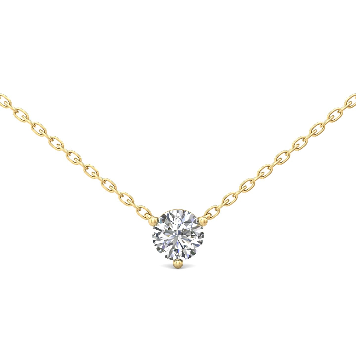 Smyth Diamond Classics Exquisite 14k Gold Single Round Diamond Solitaire Necklace Pendant