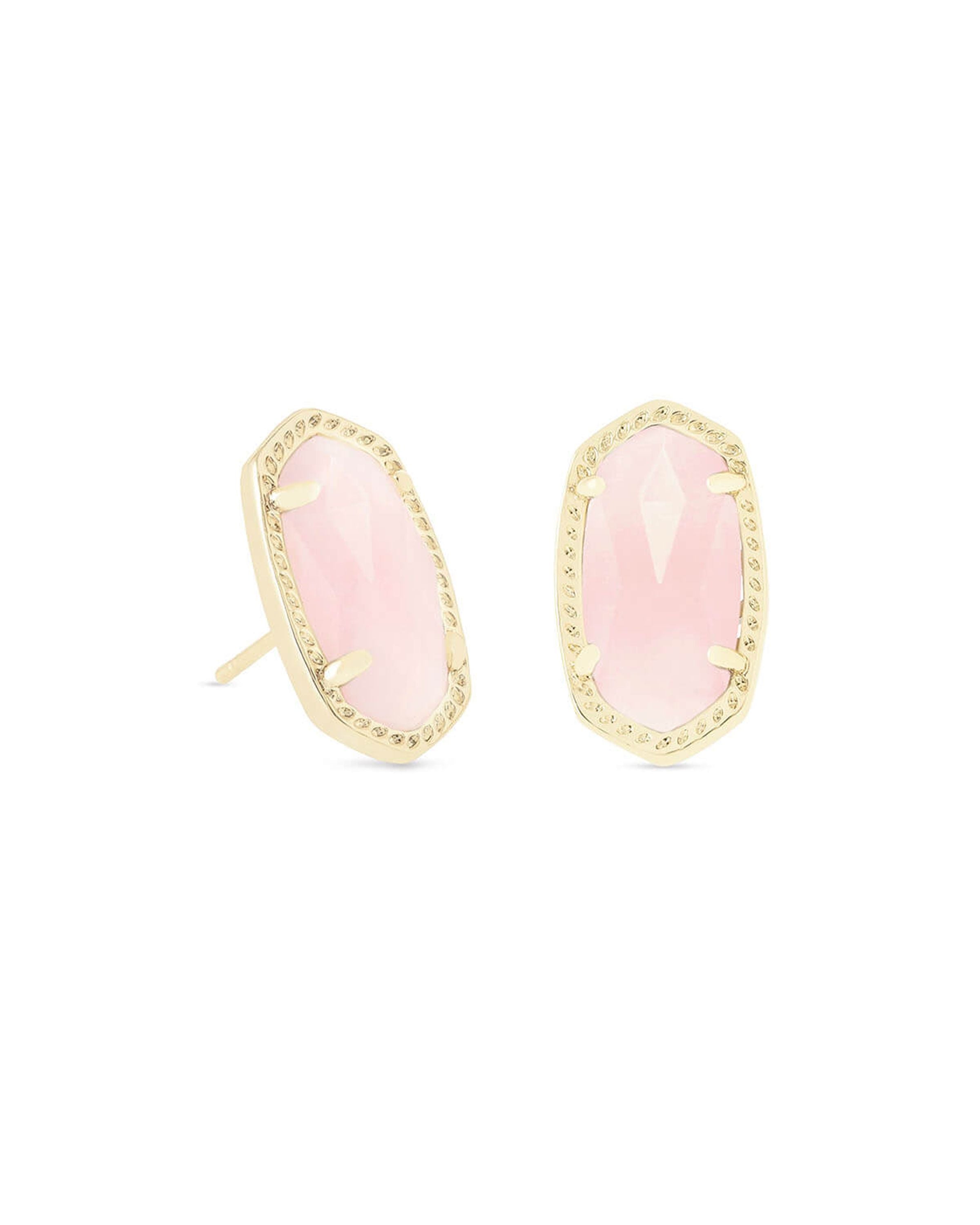Kendra Scott Rose Quartz Gold-Plated Ellie Stud Earrings - A Classic Jewelry Piece