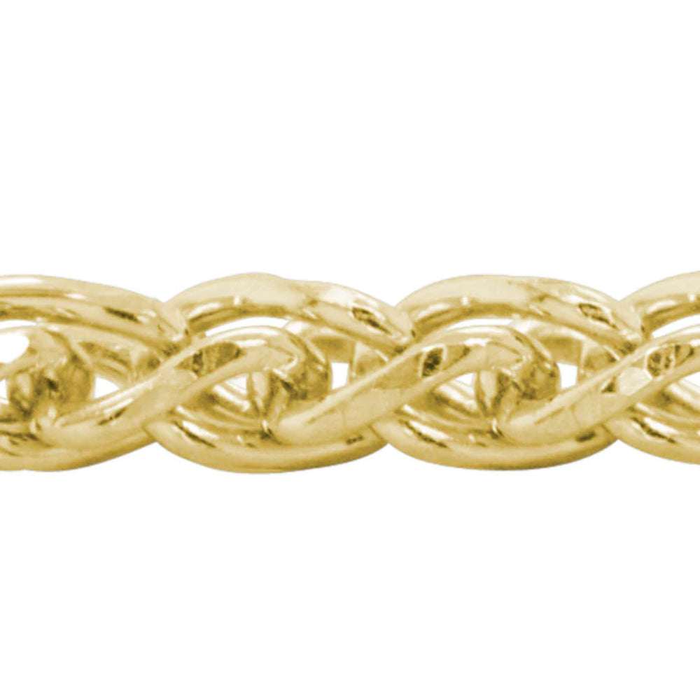 14k Gold Adjustable Diamond-Cut Wheat Chain with Lobster Clasp