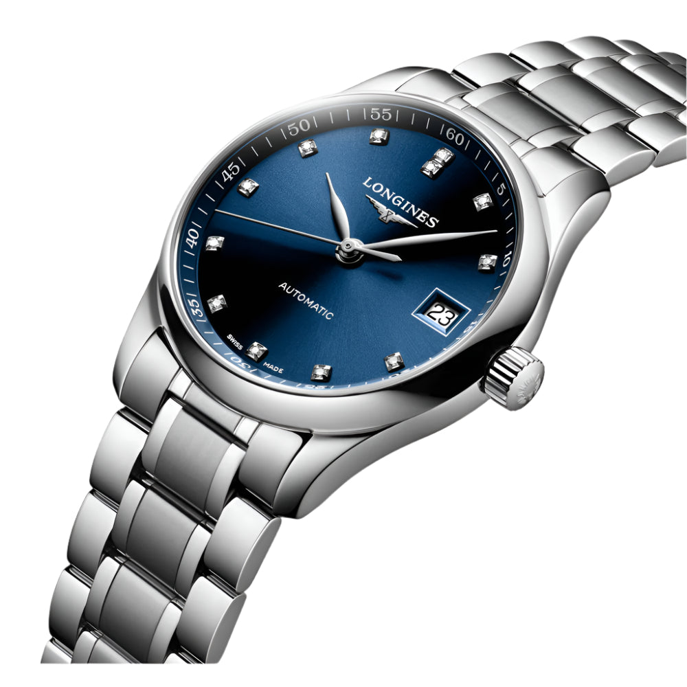 Longines Master Collection 34mm Automatic Diamond-Encrusted Luxury Wristwatch