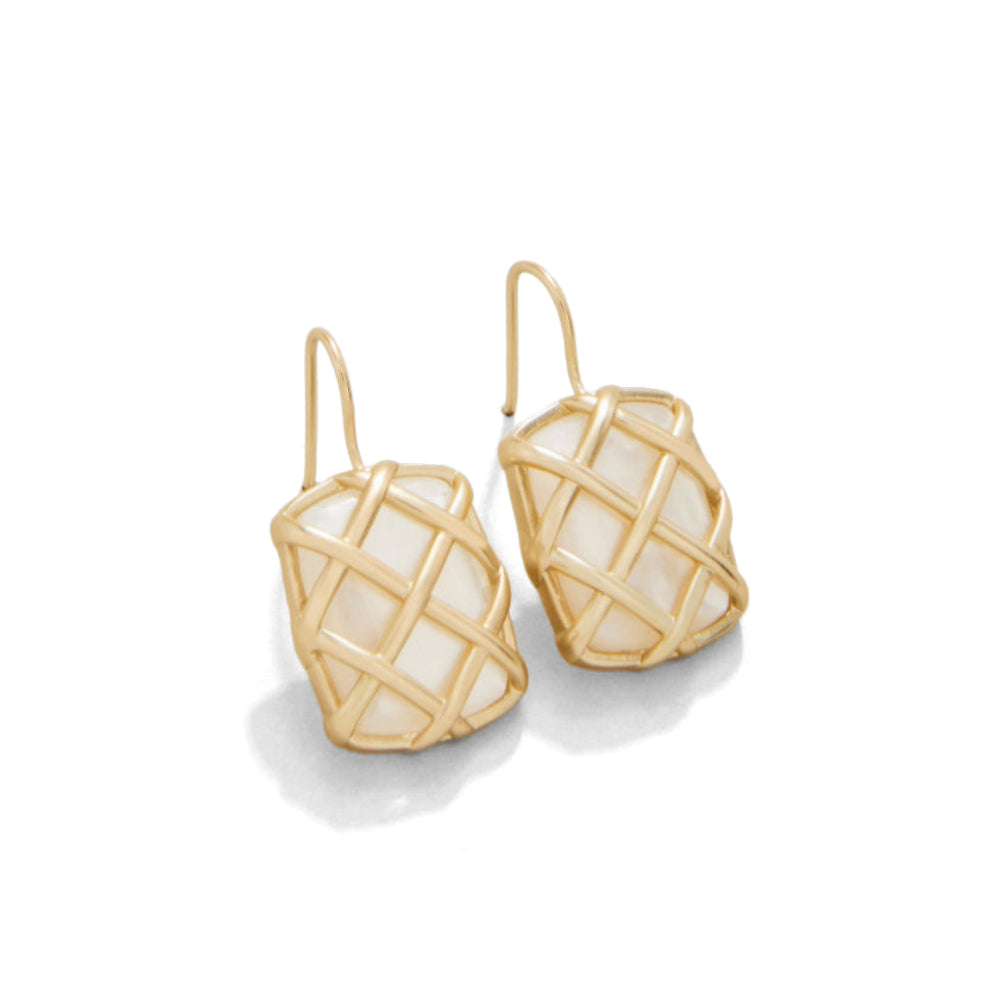 Stylish Spartina Stonevale Mother-Of-Pearl and Green Earrings