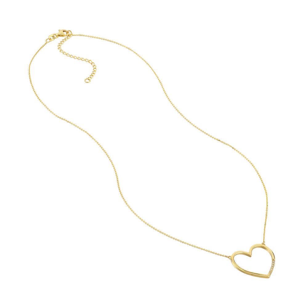 Exquisite 14k Gold Open Heart Design Pendant Necklace for Jewelry Lovers