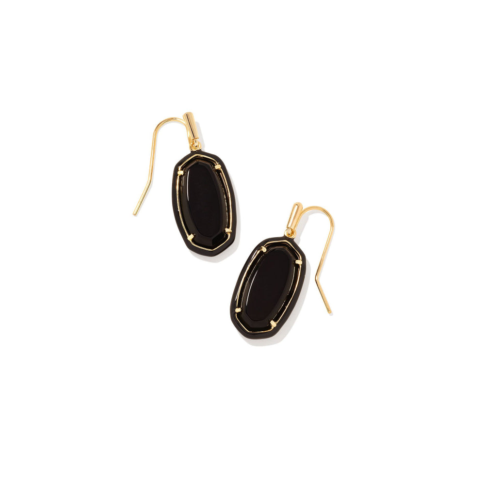 Gorgeous Kendra Scott Dani Gold-Framed Enamel Drop Earrings for Women