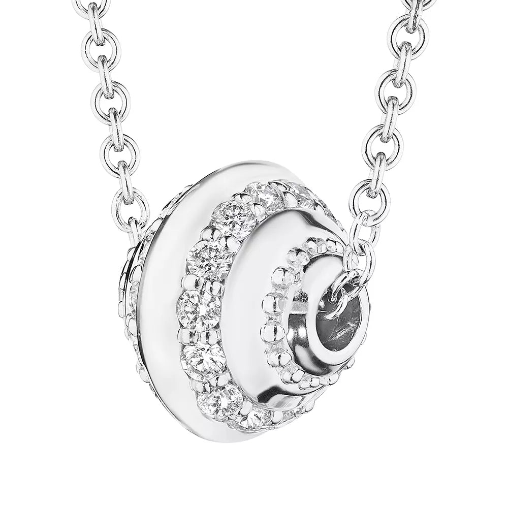 Verragio 18k Gold Diamond Slide Bead Pendant - A Luxury Jewelry Piece for Elegant Women