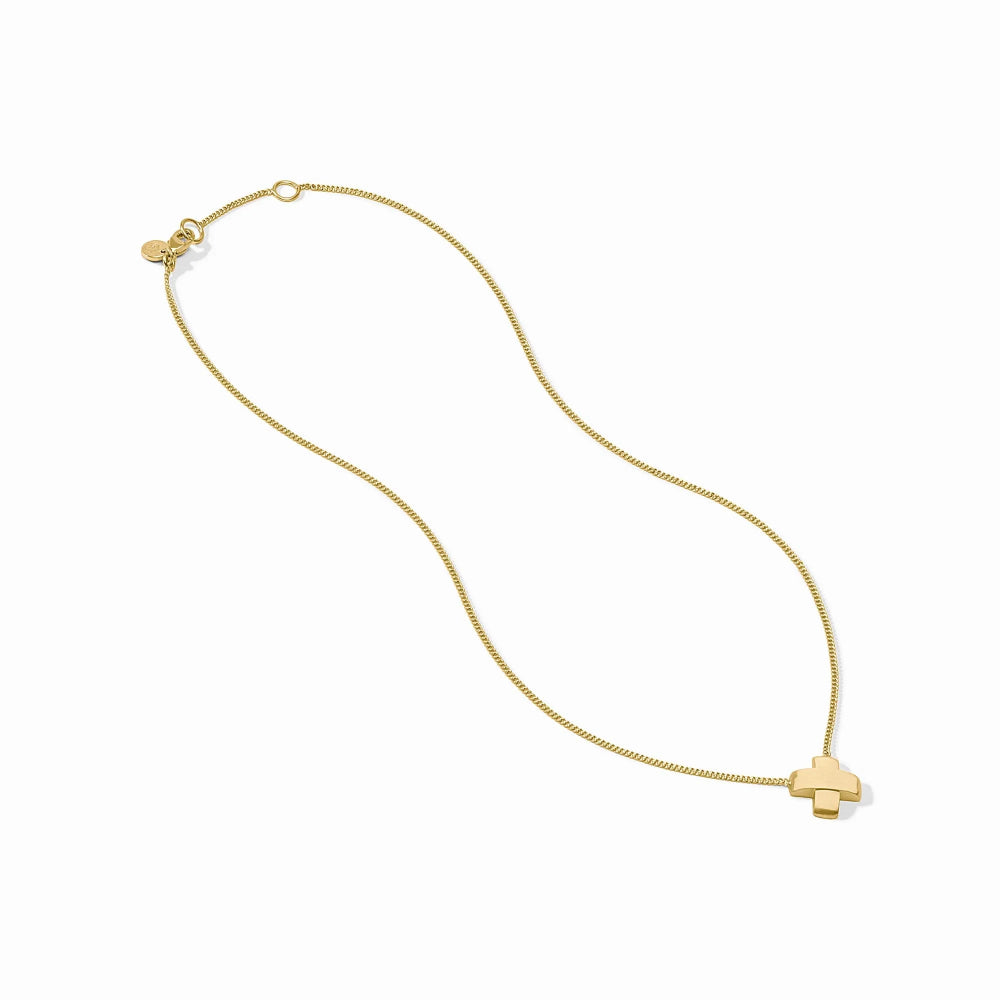 Julie Vos Catalina Delicate 24K Gold Plated X Pavé Necklace