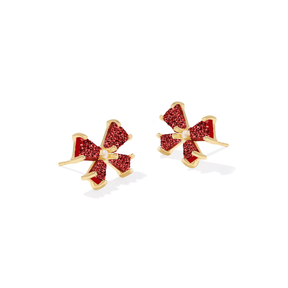 Kendra Scott Small Blair Bow Stud Earrings in Drusy Color