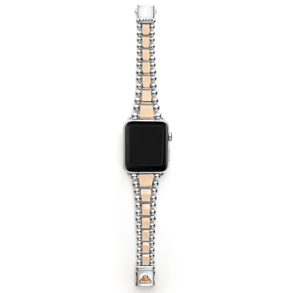 Lagos Stylish 18K Rose Gold & Stainless Steel Apple Watch Bracelet (42 - 45mm)