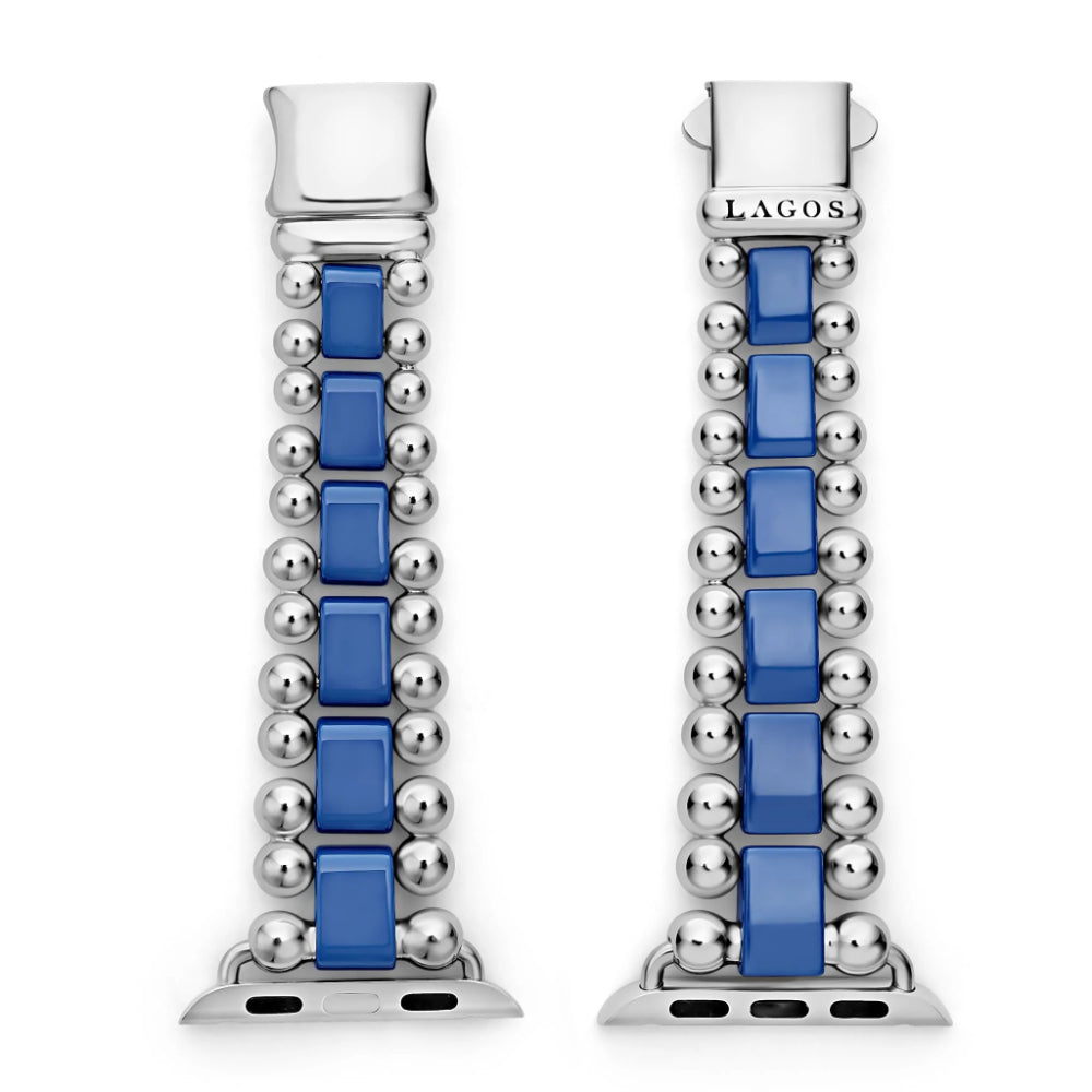Lagos Smart Ultramarine Ceramic & Stainless Steel Apple Watch Bracelet, 38 - 45mm