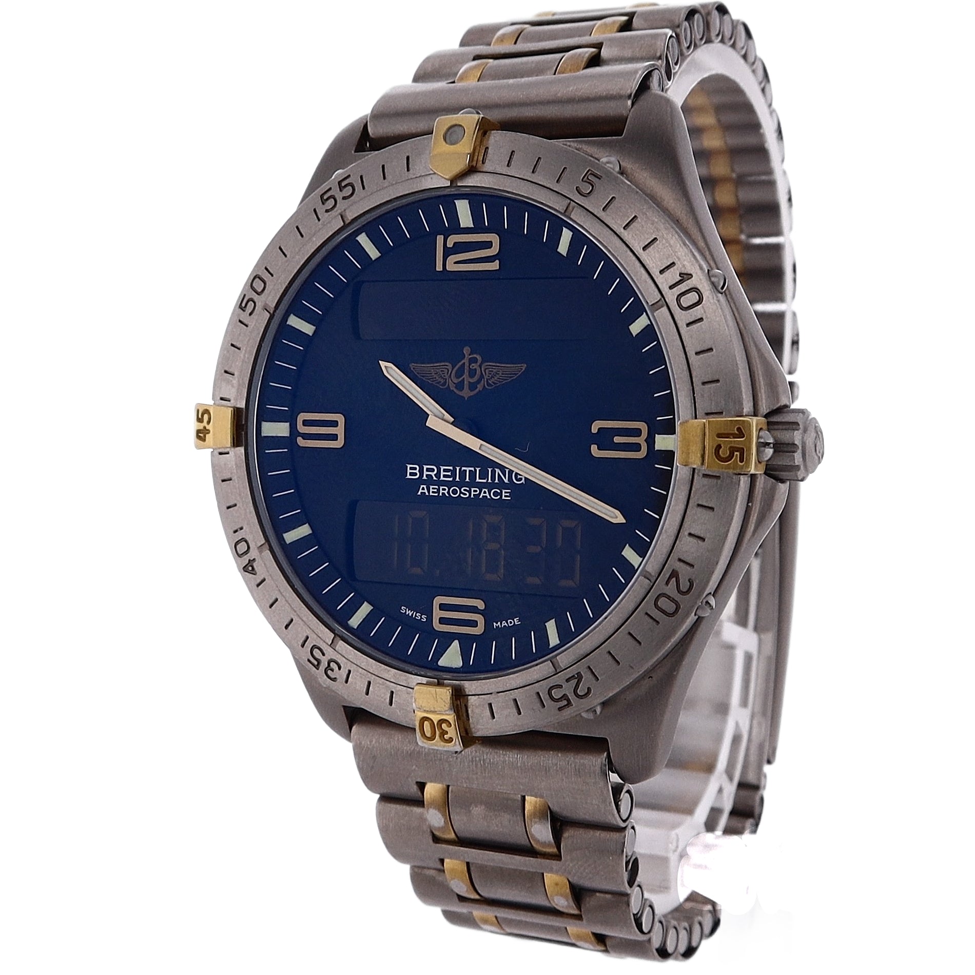 Breitling Estate Titanium Two-Tone Aerospace Analog/Digital Watch with Grey Dial F56062