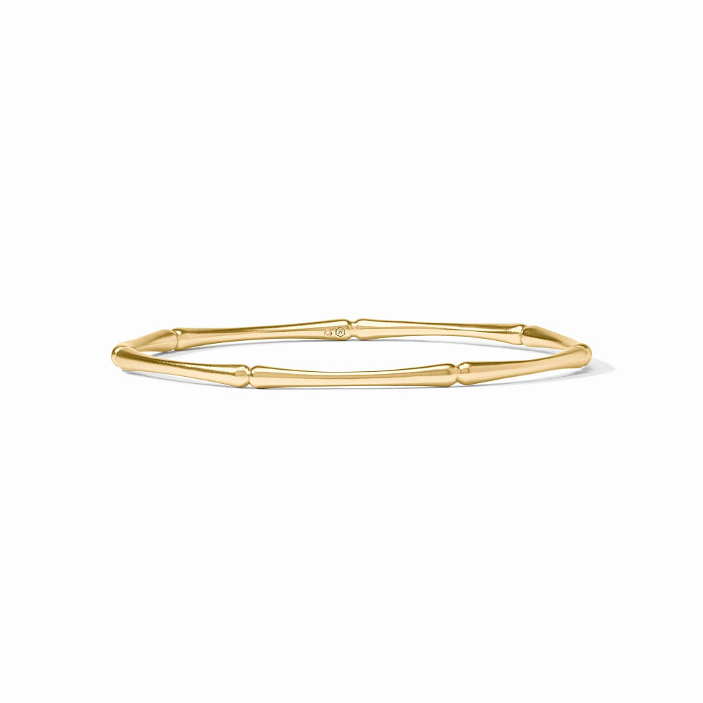 Julie Vos 24K Gold Plated Slender Bamboo Bangle for Longevity and Success